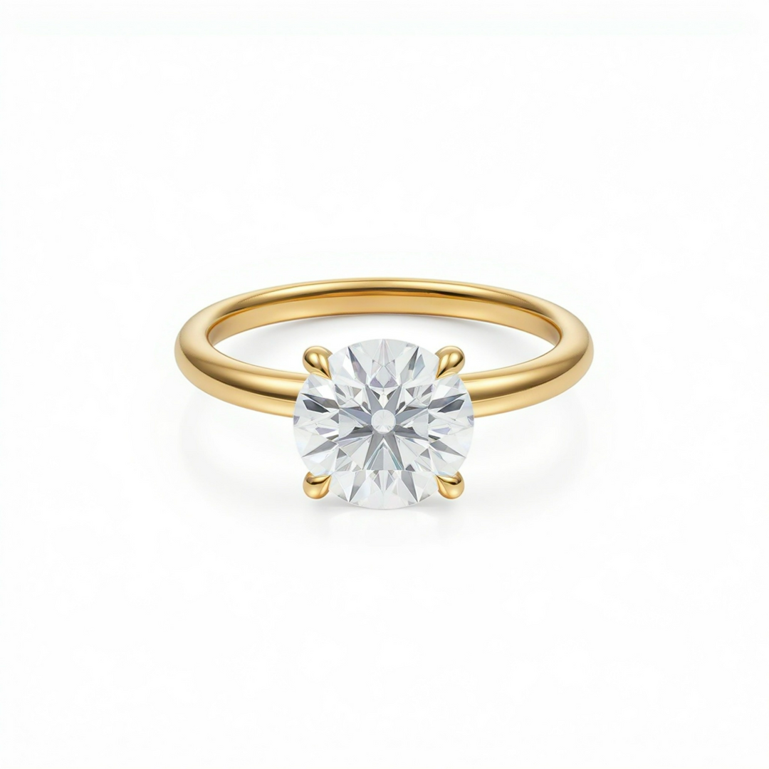 Round Classic Open Solitaire Ring