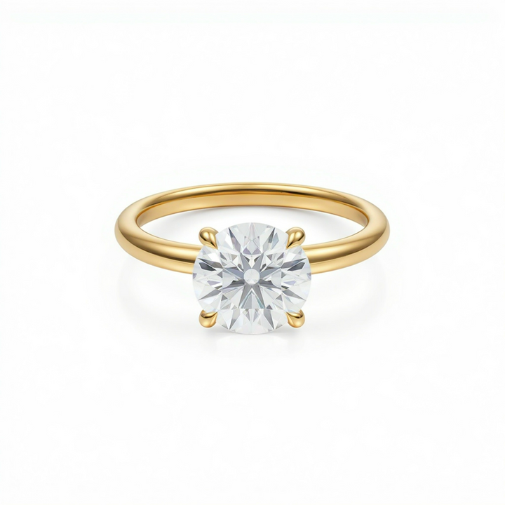 Round Classic Open Solitaire Ring