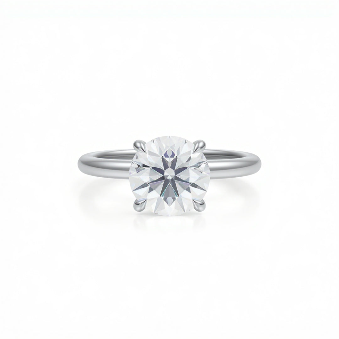 Round Classic Open Solitaire Ring