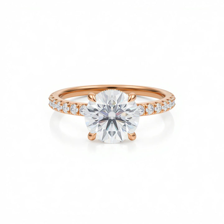 Round Diamond Basket With Pave Ring