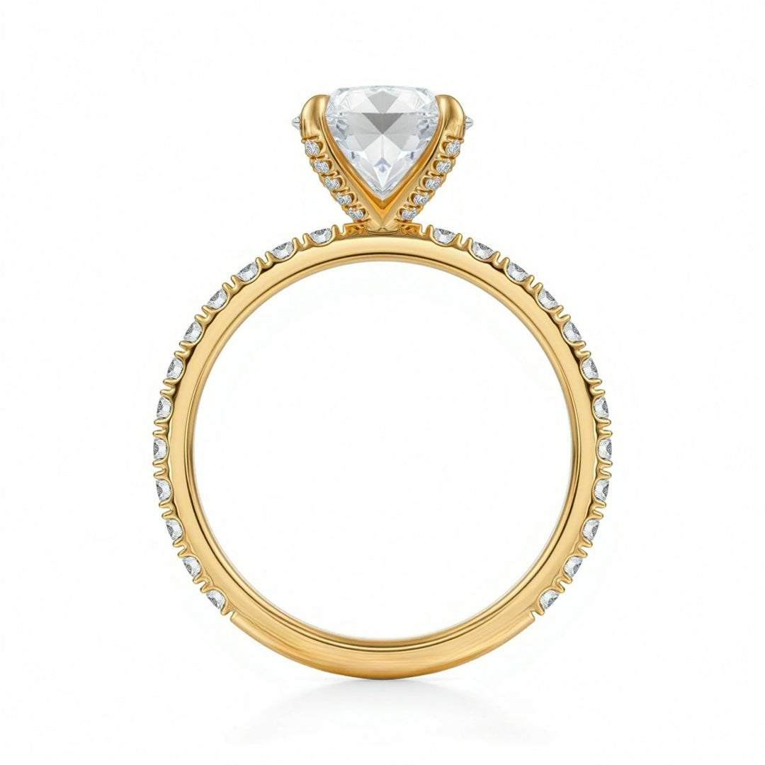 Round Pave Ring With Pave Prongs