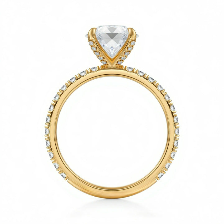 Round Pave Ring With Pave Prongs