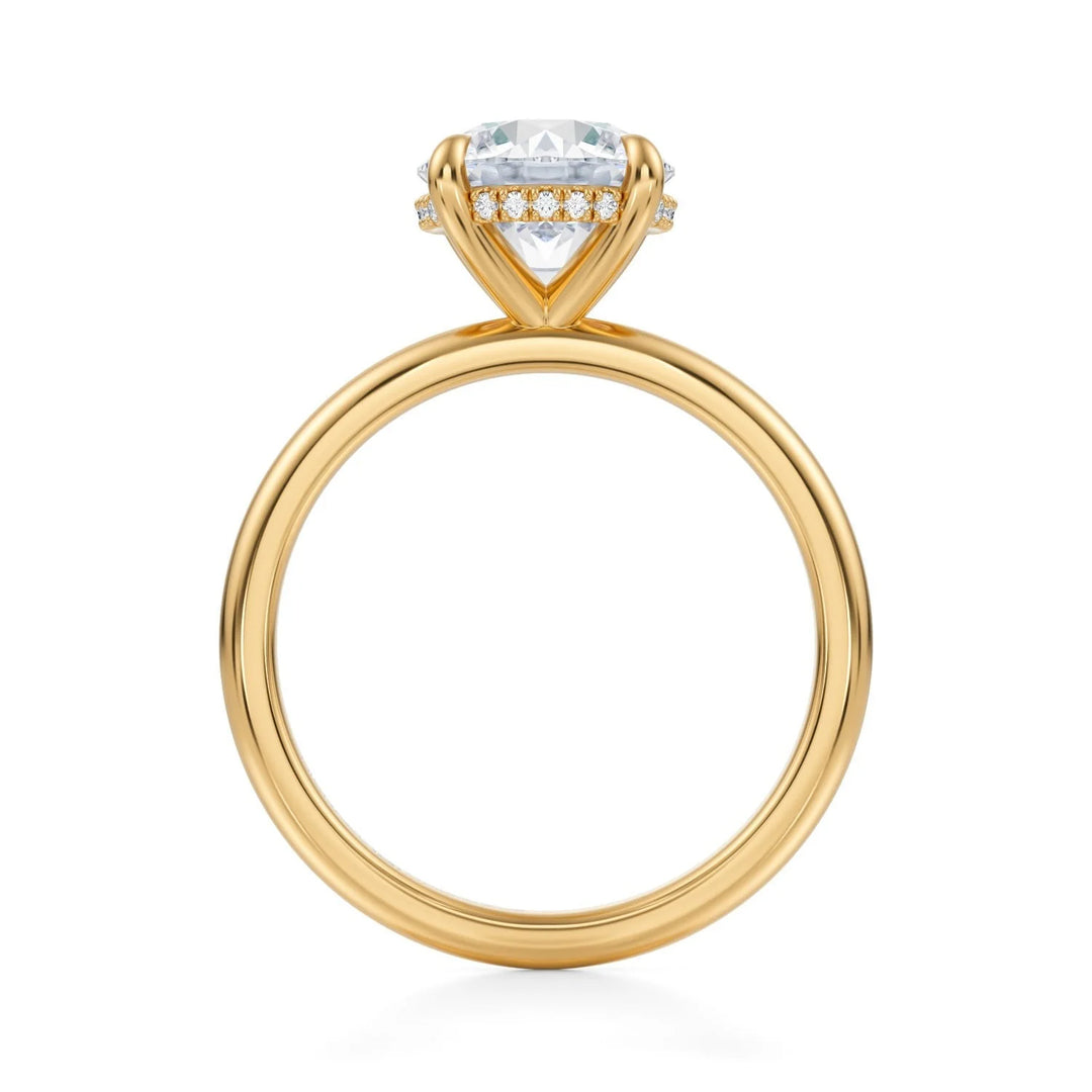 Round Solitaire Ring With Hidden Halo