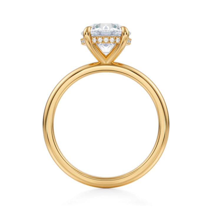 Round Solitaire Ring With Hidden Halo