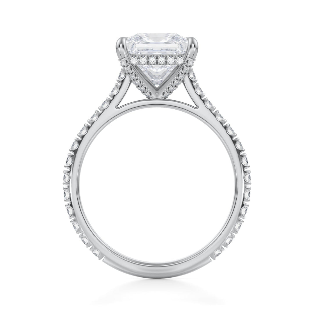 Princess Pave Cathedral Ring With Pave Basket