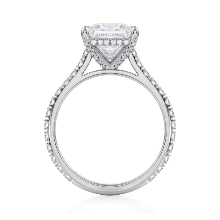 Princess Pave Cathedral Ring With Pave Basket