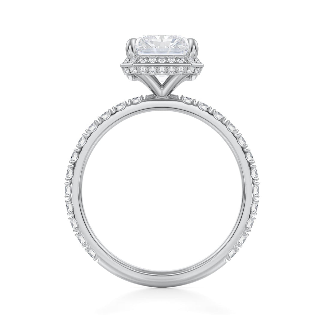 Radiant Knife Edge Halo With Pave Ring