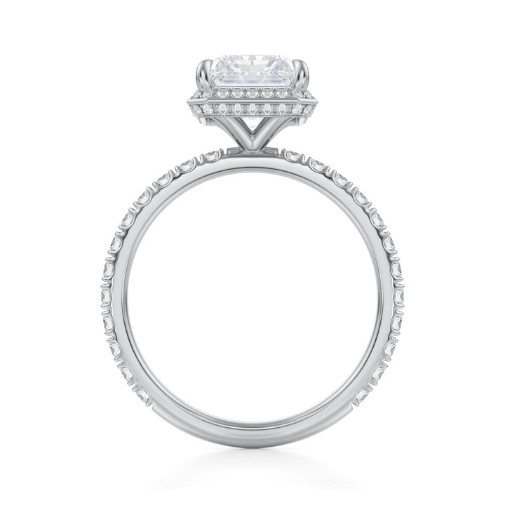 Radiant Knife Edge Halo With Pave Ring