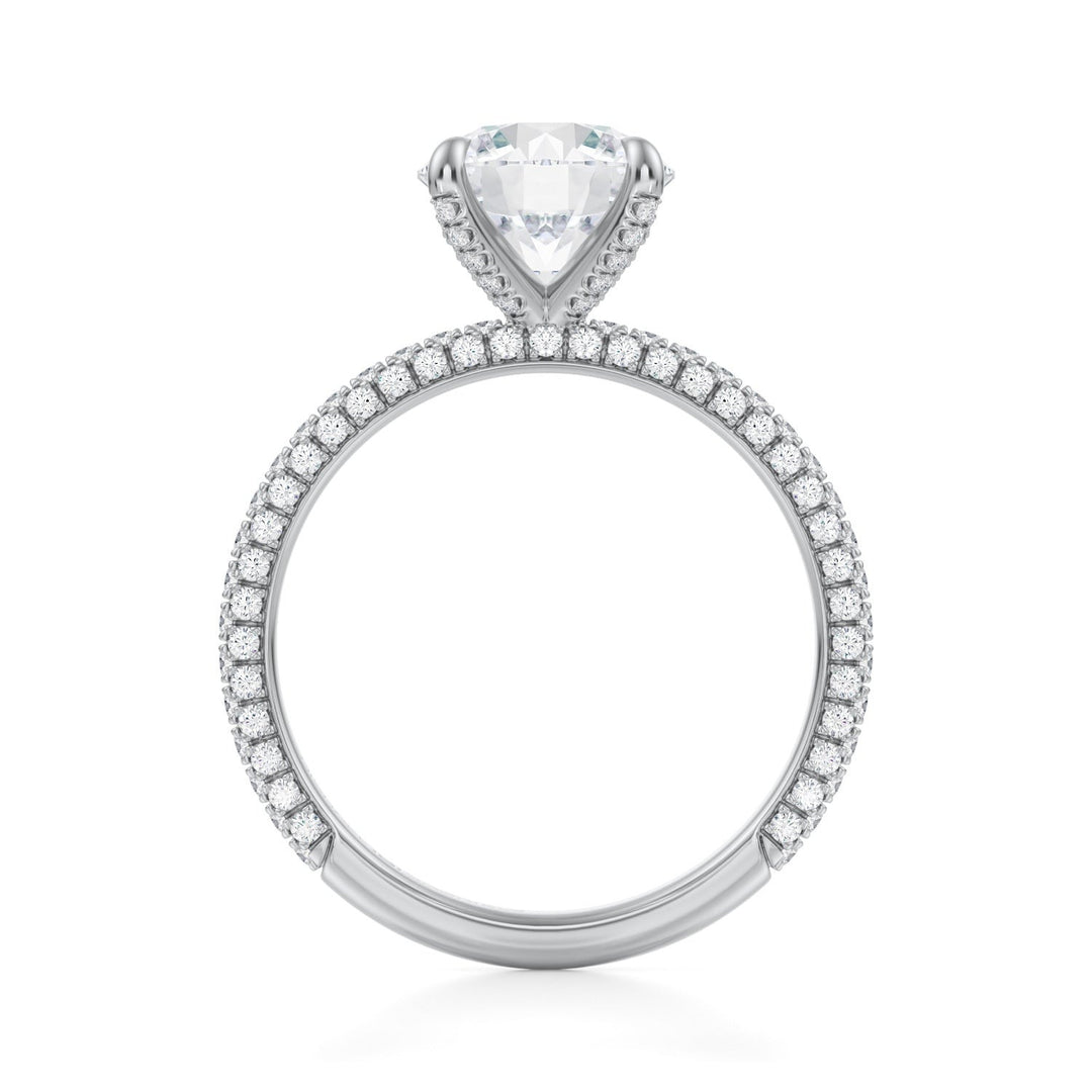Round Trio Pave Ring With Pave Prongs