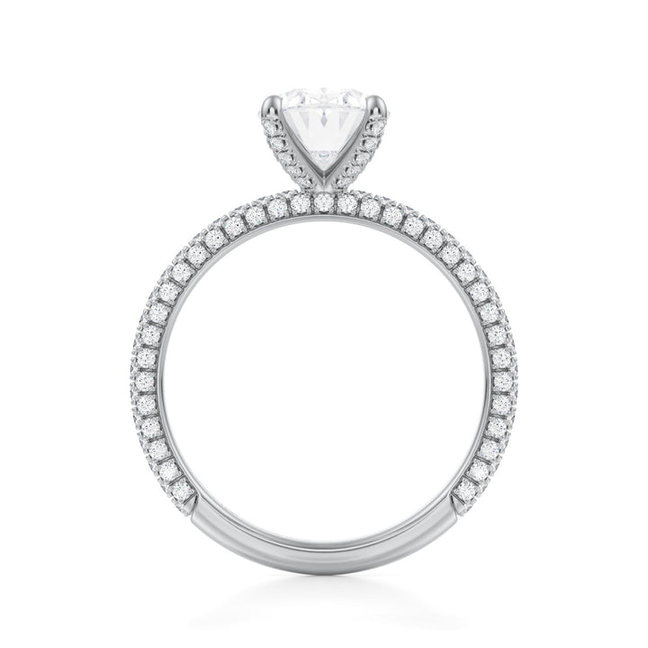 Oval Pave Ring With Pave Prongs