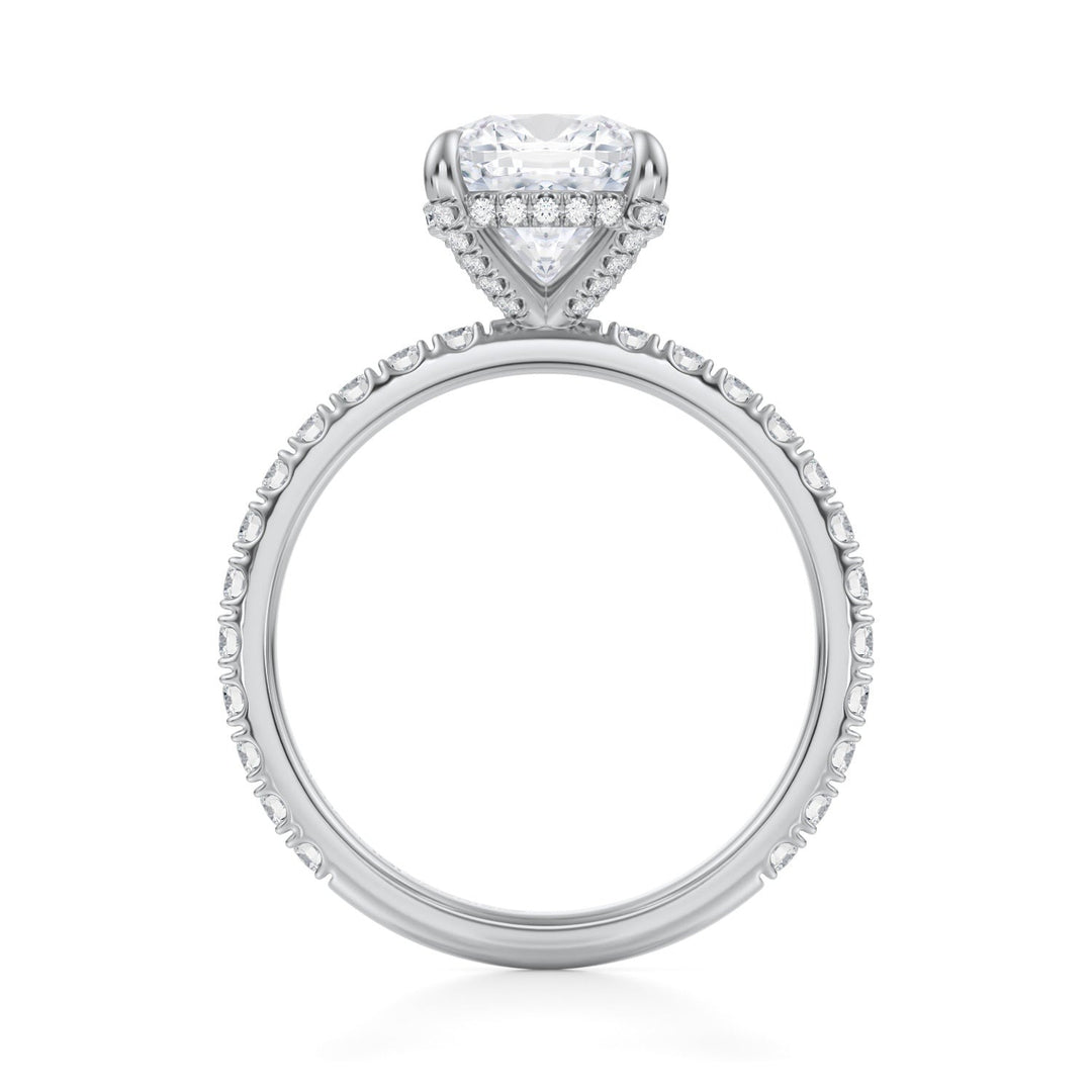 Cushion Pave Basket With Pave Ring