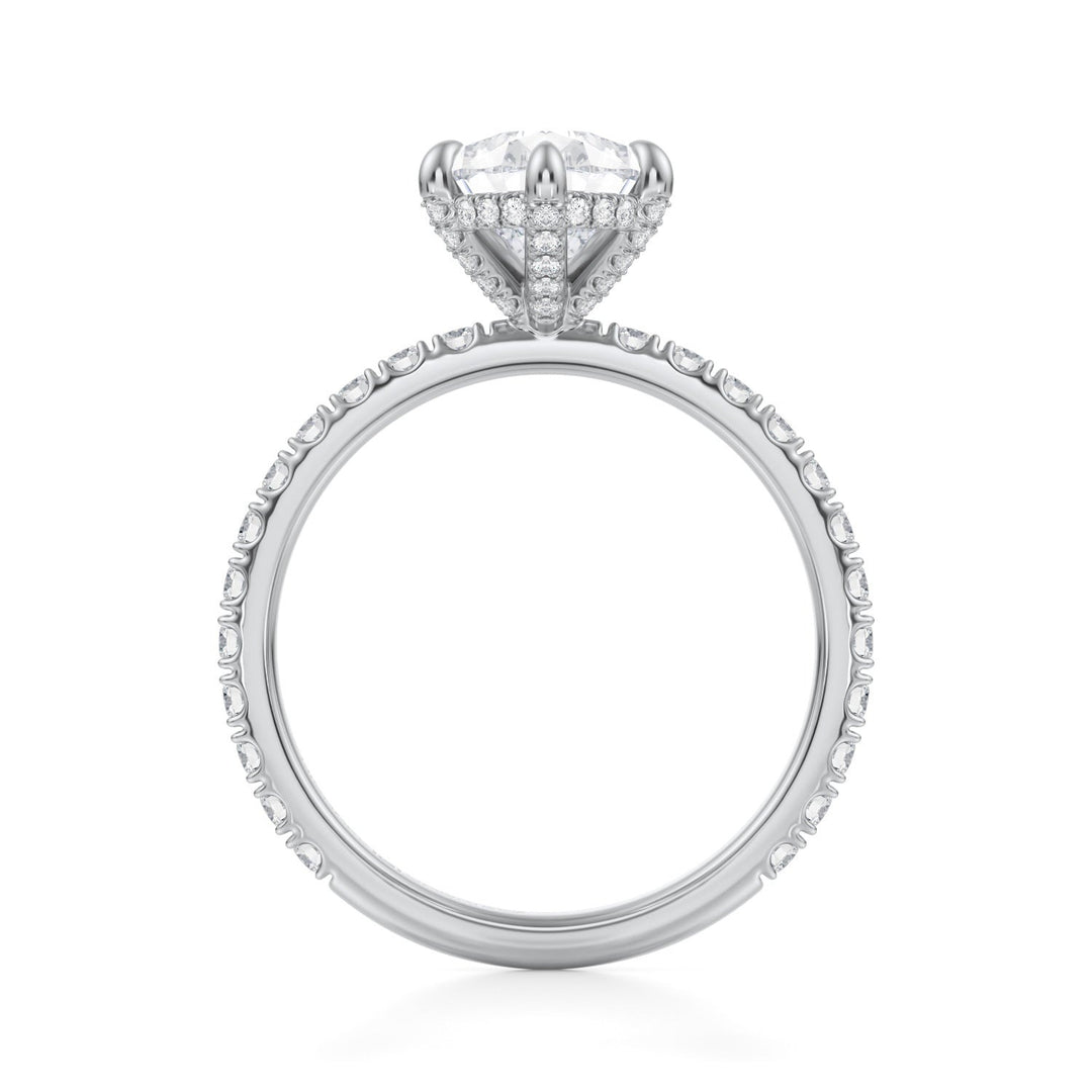 Pear Pave Basket With Pave Ring