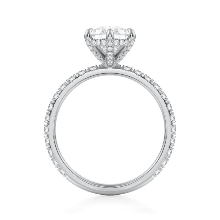 Pear Pave Basket With Pave Ring