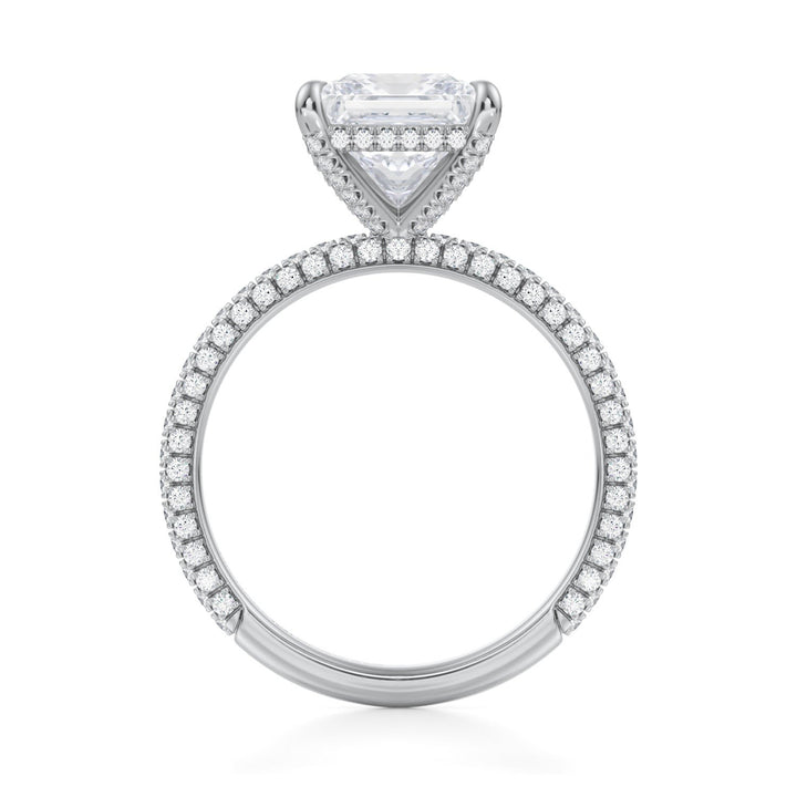 Princess Pave Basket With Trio Pave Ring