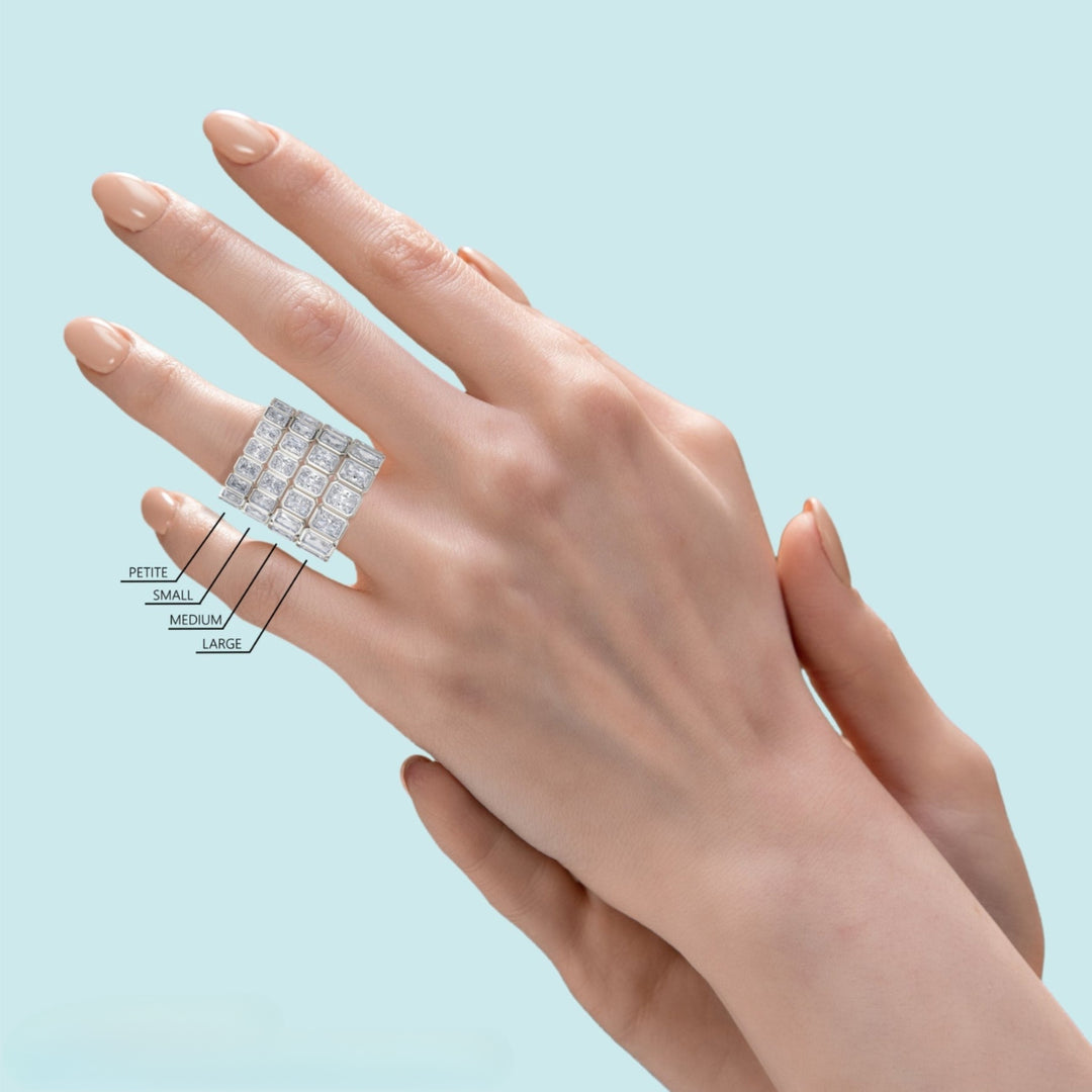 Radiant Bezel Eternity Band - Vertical