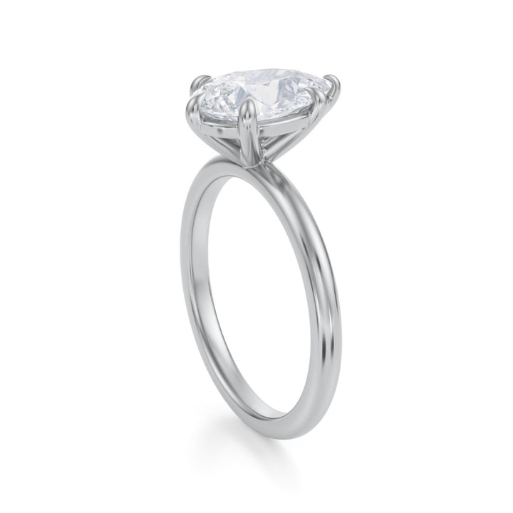 Pear Martini Basket Solitaire Ring