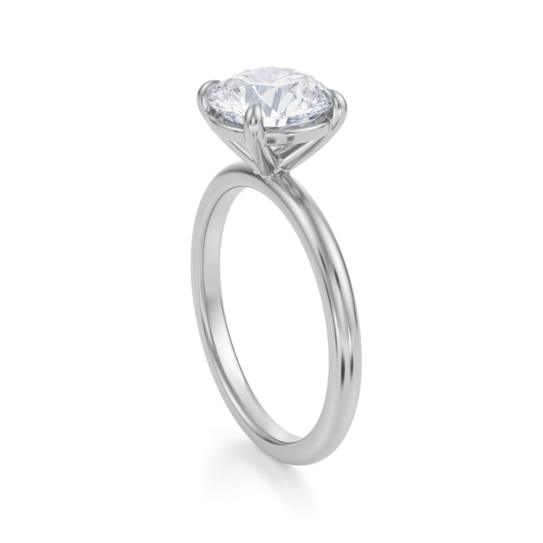 Round Martini Basket Solitaire Ring