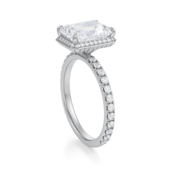 Radiant Knife Edge Halo With Pave Ring