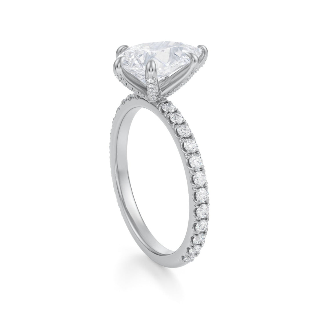Pear Pave Ring With Pave Prongs