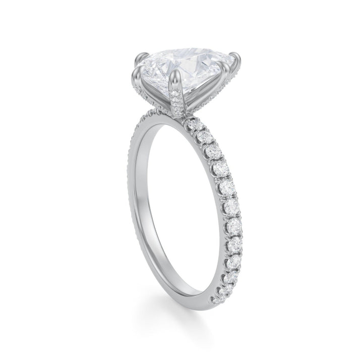 Pear Pave Ring With Pave Prongs