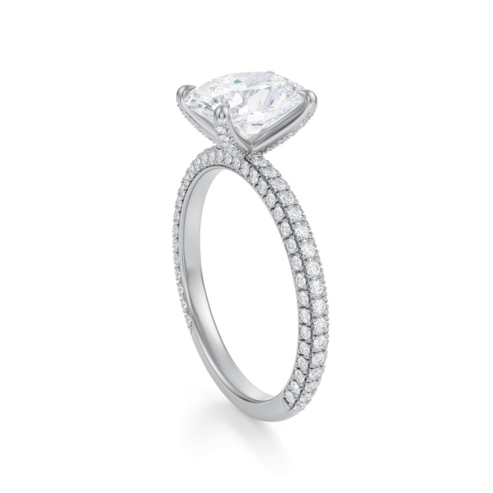 Oval Pave Ring With Pave Prongs