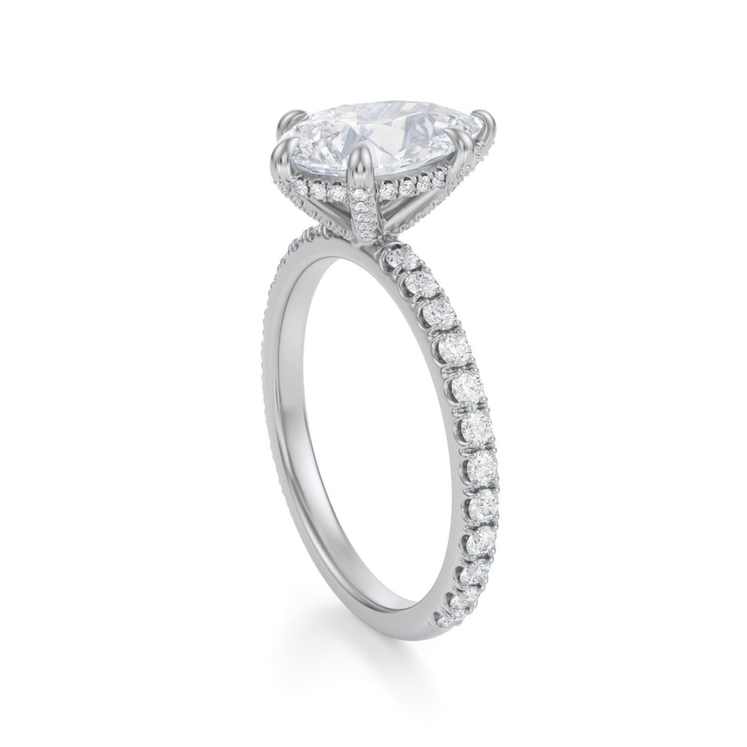 Pear Pave Basket With Pave Ring