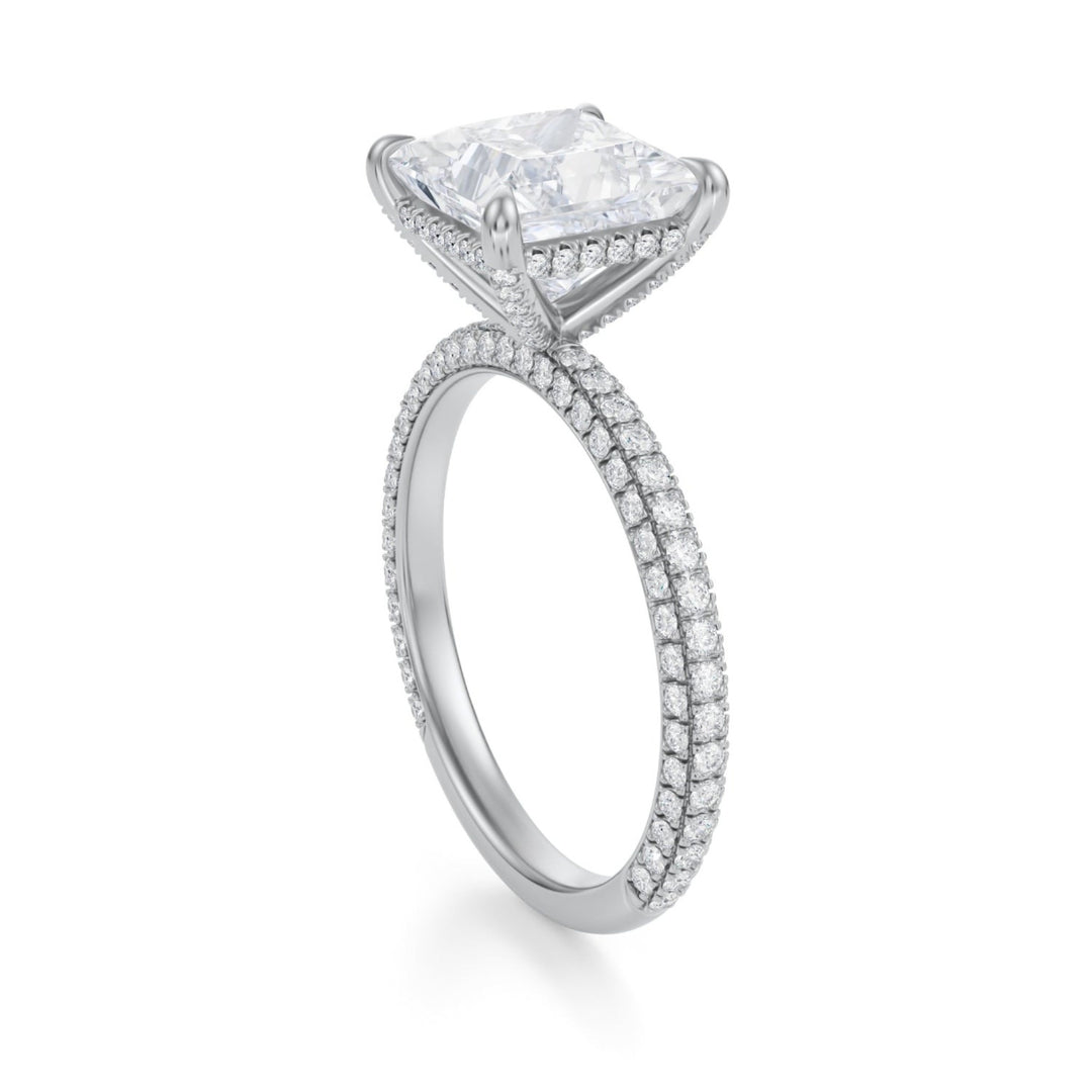 Princess Pave Basket With Trio Pave Ring