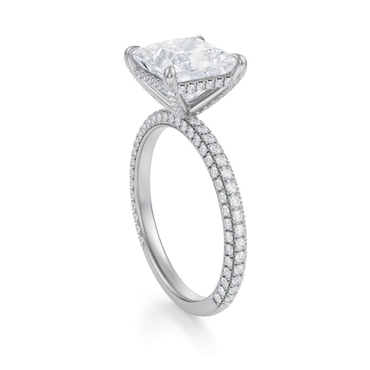 Princess Pave Basket With Trio Pave Ring