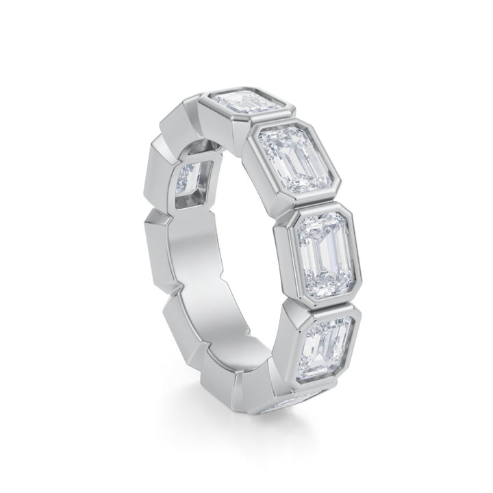 Emerald Bezel Eternity Band - Horizontal