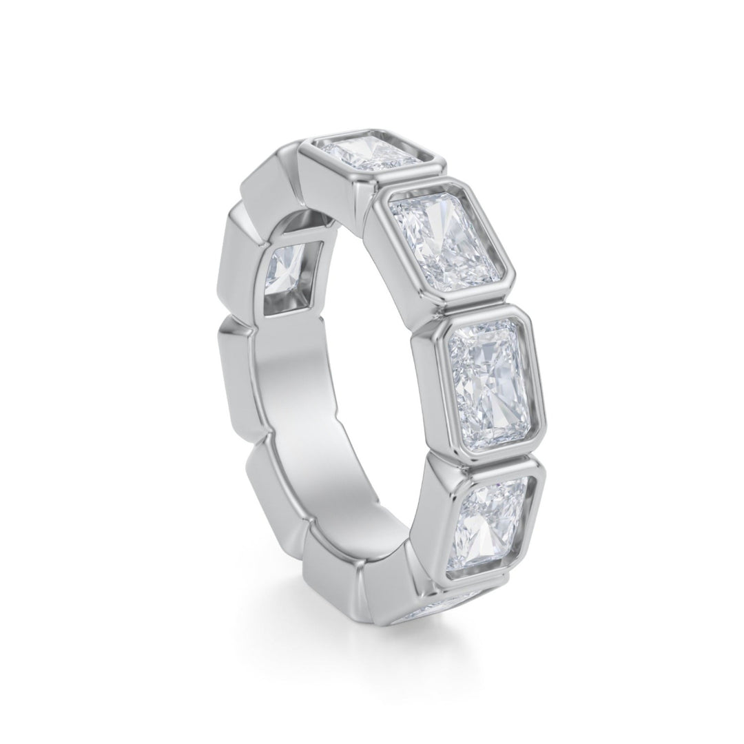 Radiant Bezel Eternity Band - Horizontal