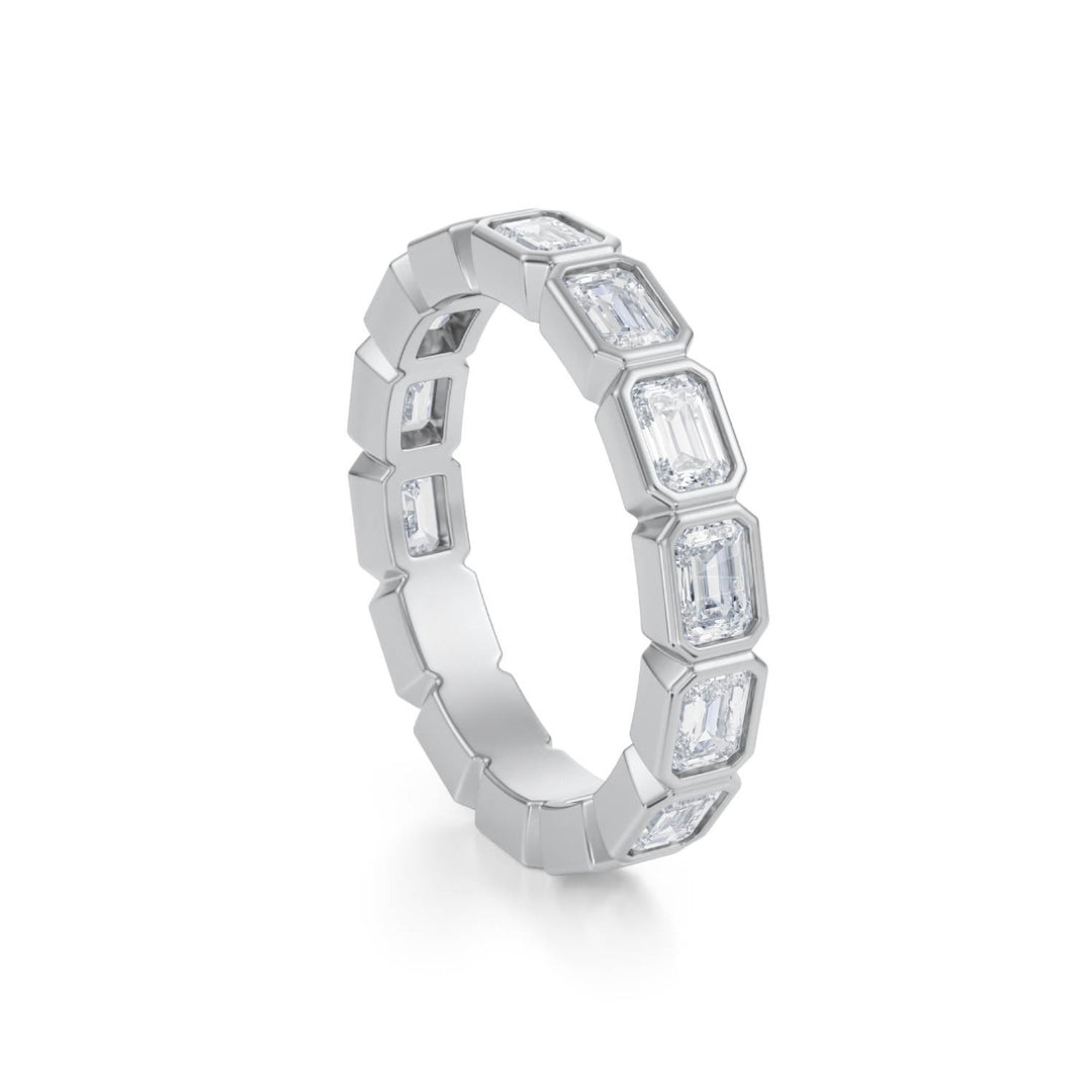 Emerald Bezel Eternity Band - Horizontal