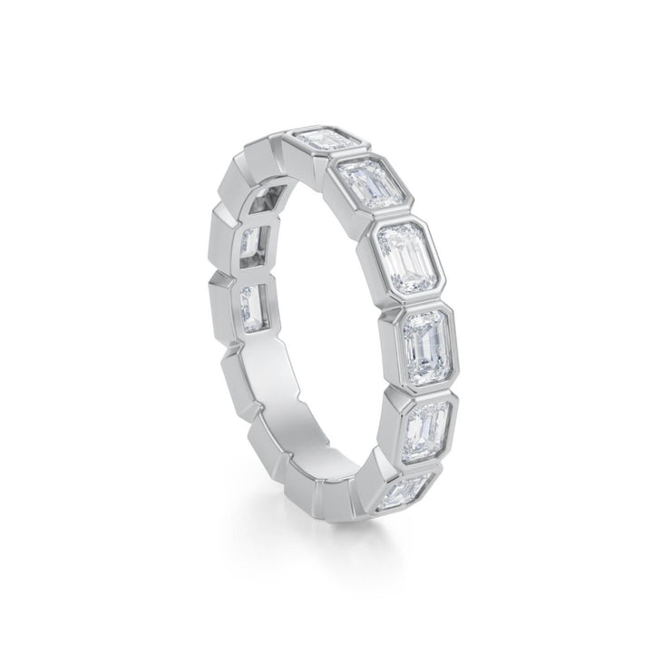 Emerald Bezel Eternity Band - Horizontal