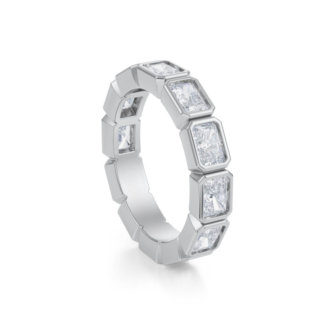 Radiant Bezel Eternity Band - Horizontal