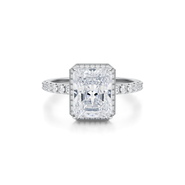 Radiant Knife Edge Halo With Pave Ring