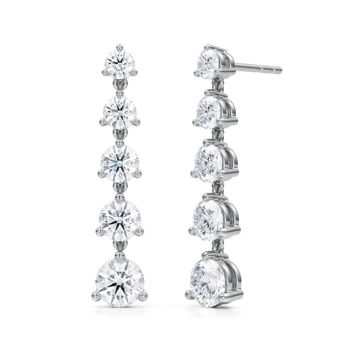 5 Graduated Round Lab-Grown Diamond Dangle Earrings