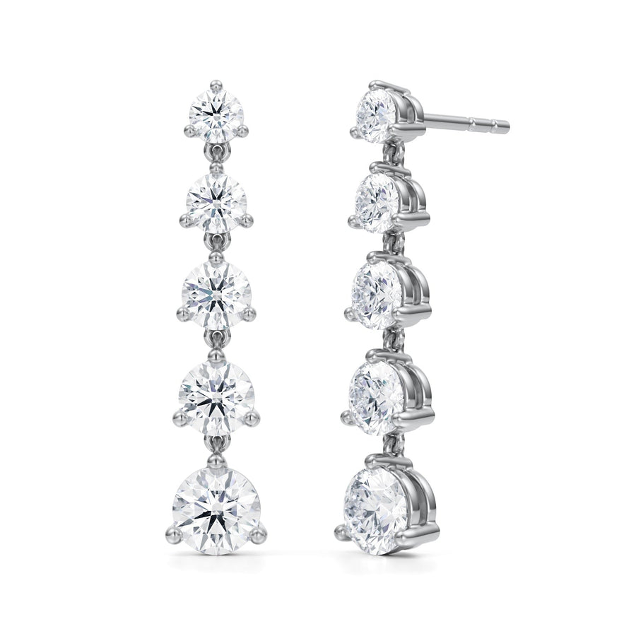 5 Graduated Round Lab-Grown Diamond Dangle Earrings