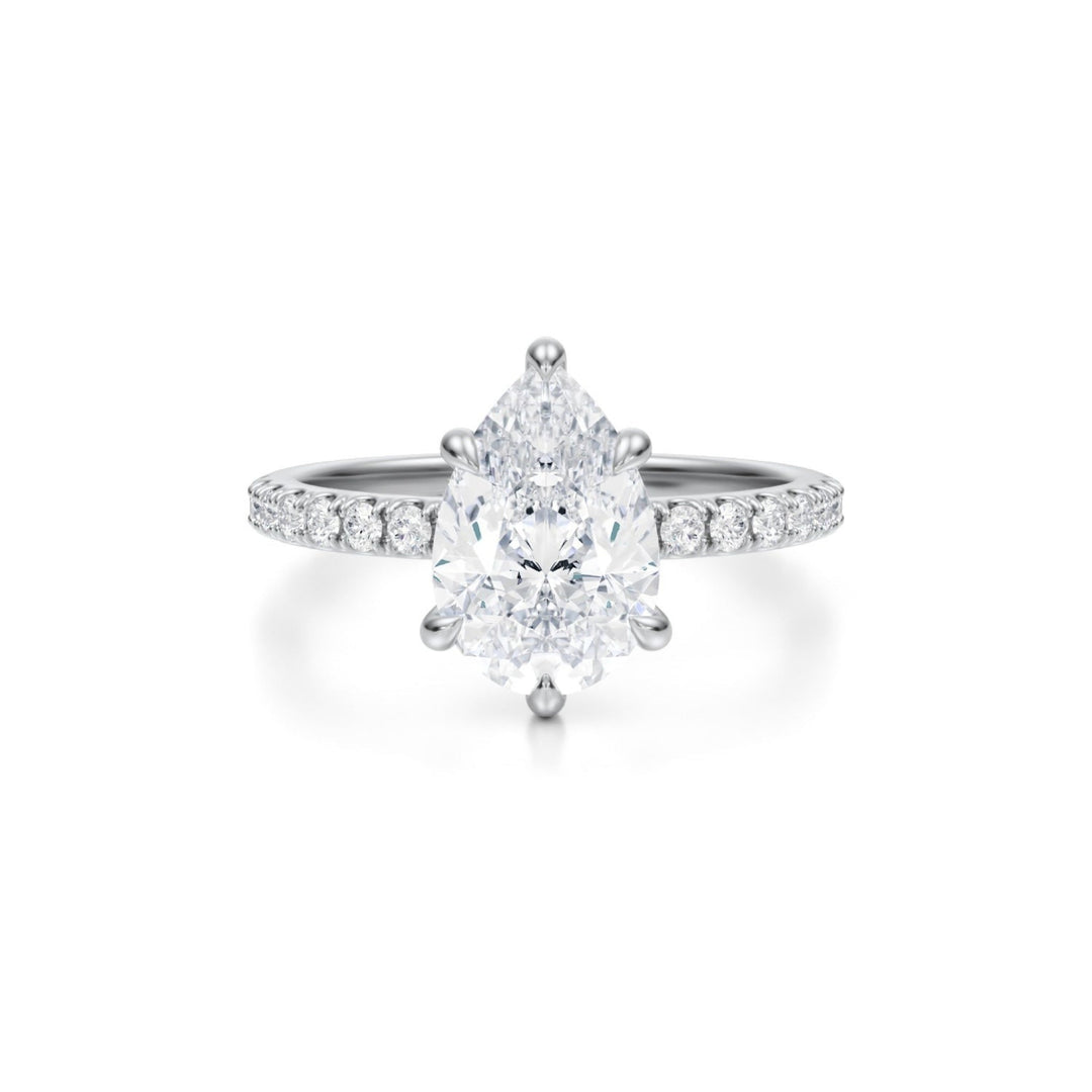 Pear Pave Ring With Pave Prongs