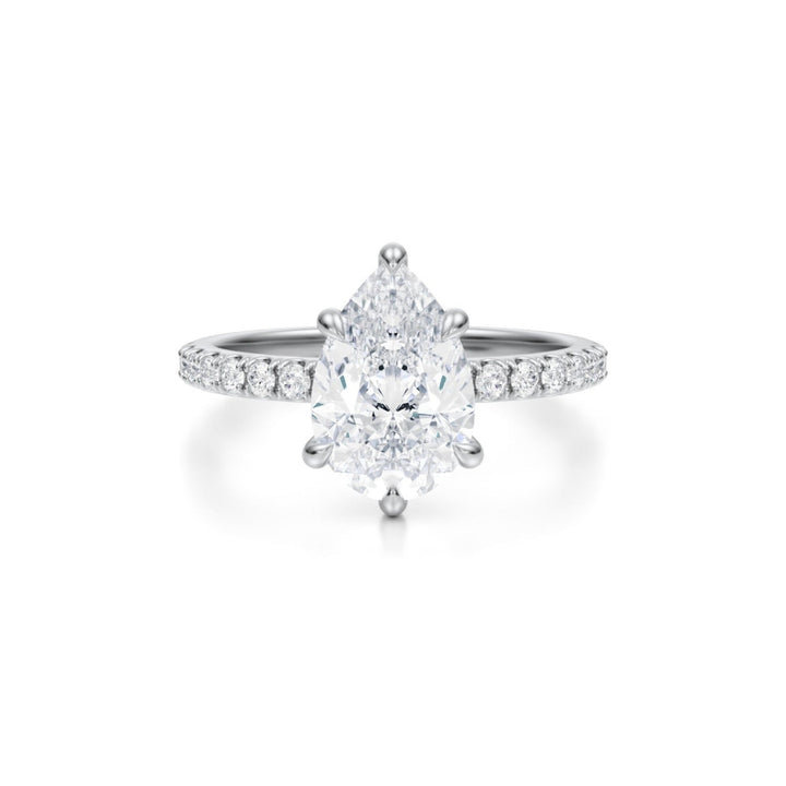 Pear Pave Ring With Pave Prongs