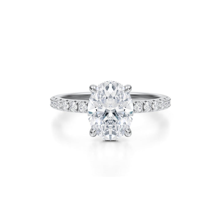 Oval Pave Basket With Pave Ring