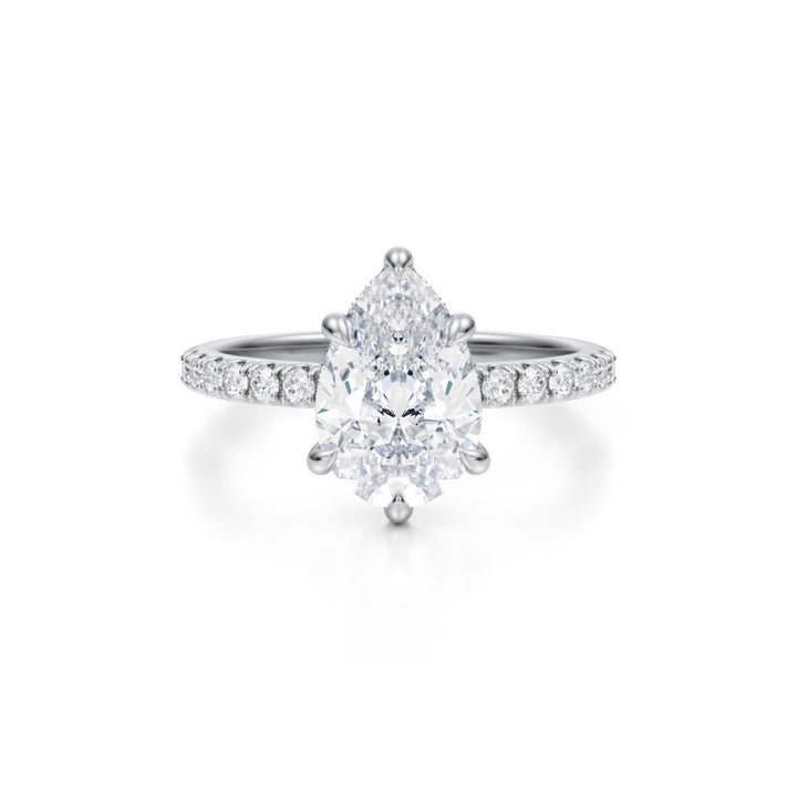 Pear Pave Basket With Pave Ring