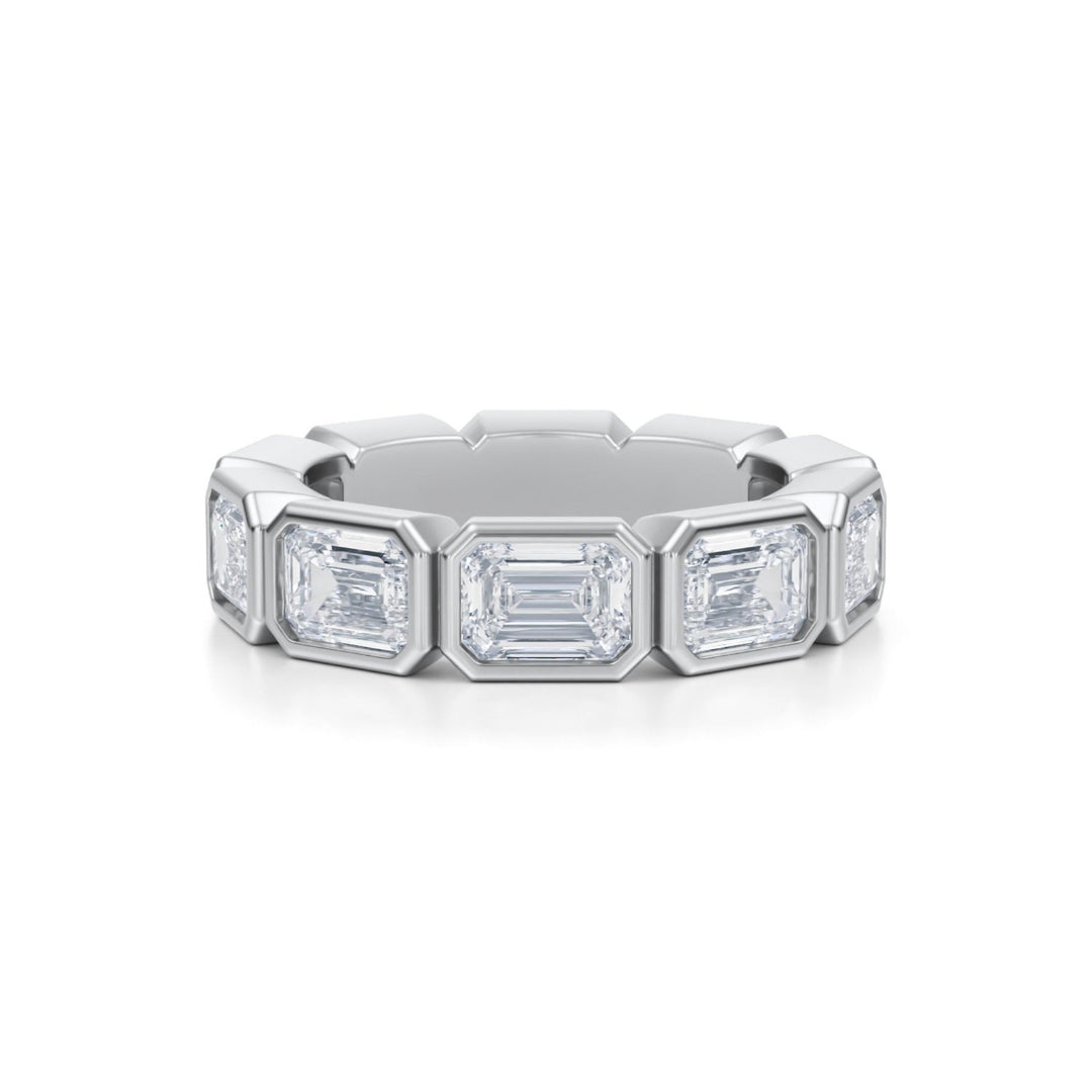 Emerald Bezel Eternity Band - Horizontal