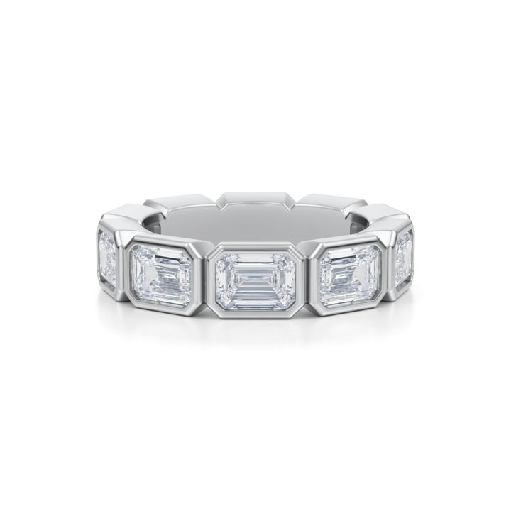 Emerald Bezel Eternity Band - Horizontal