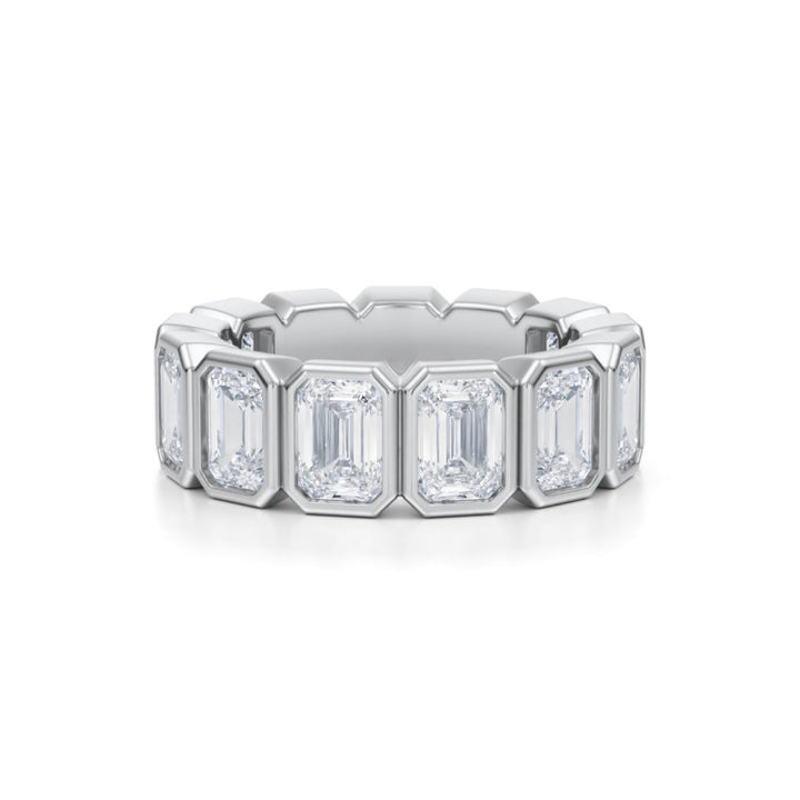 Emerald Bezel Eternity Band - Vertical