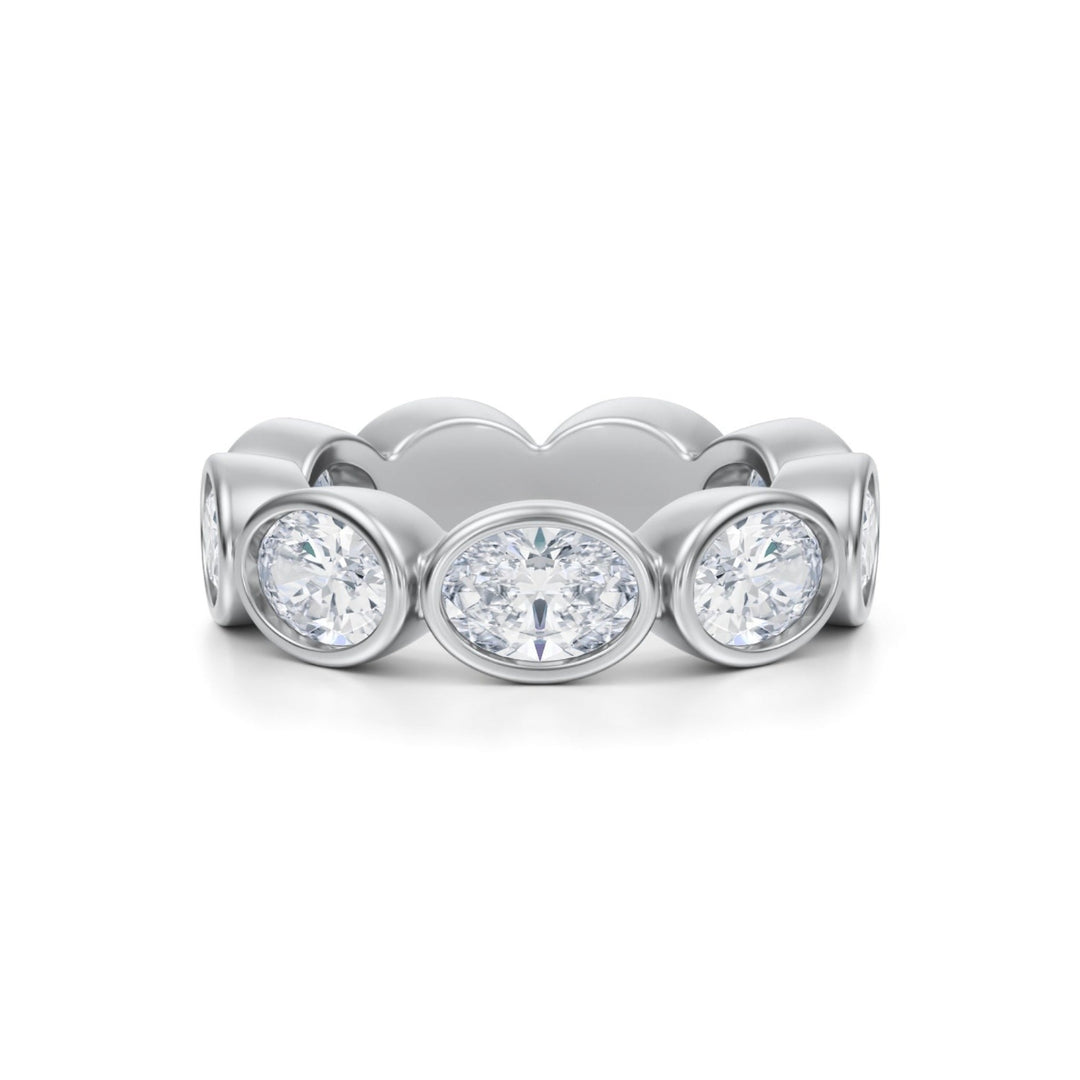 Oval Bezel Eternity Band - Horizontal