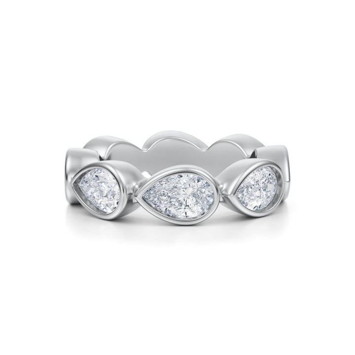 Pear Bezel Eternity Band - Horizontal