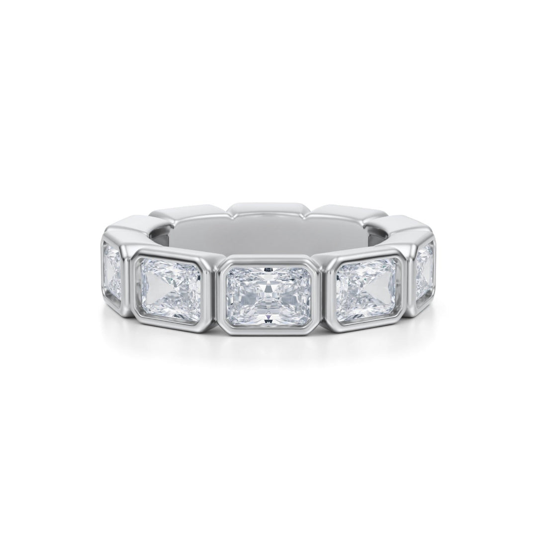 Radiant Bezel Eternity Band - Horizontal