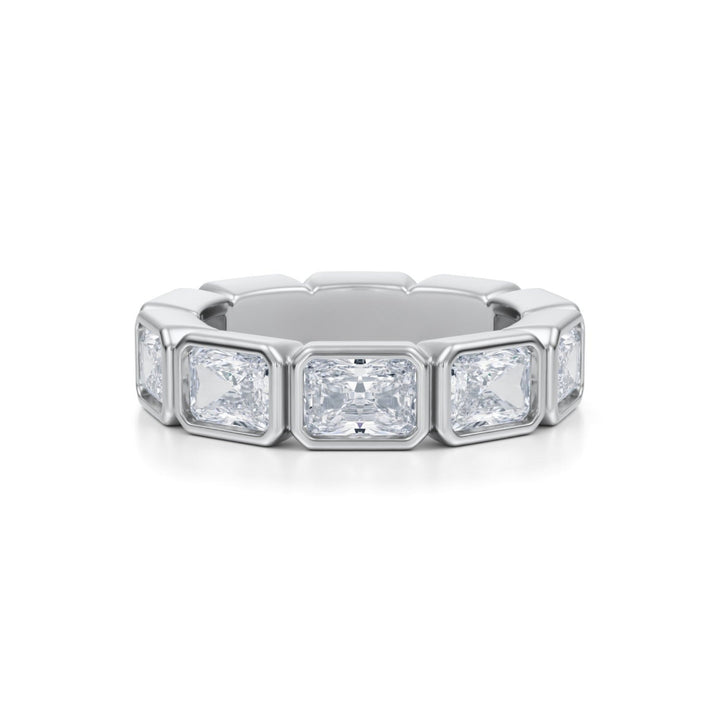 Radiant Bezel Eternity Band - Horizontal