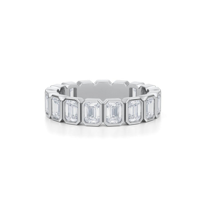 Emerald Bezel Eternity Band - Vertical
