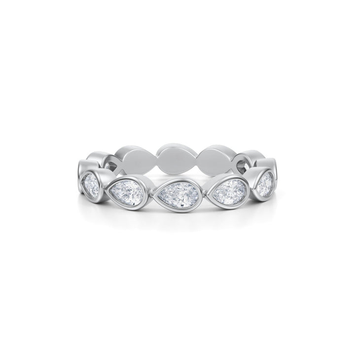 Pear Bezel Eternity Band - Horizontal