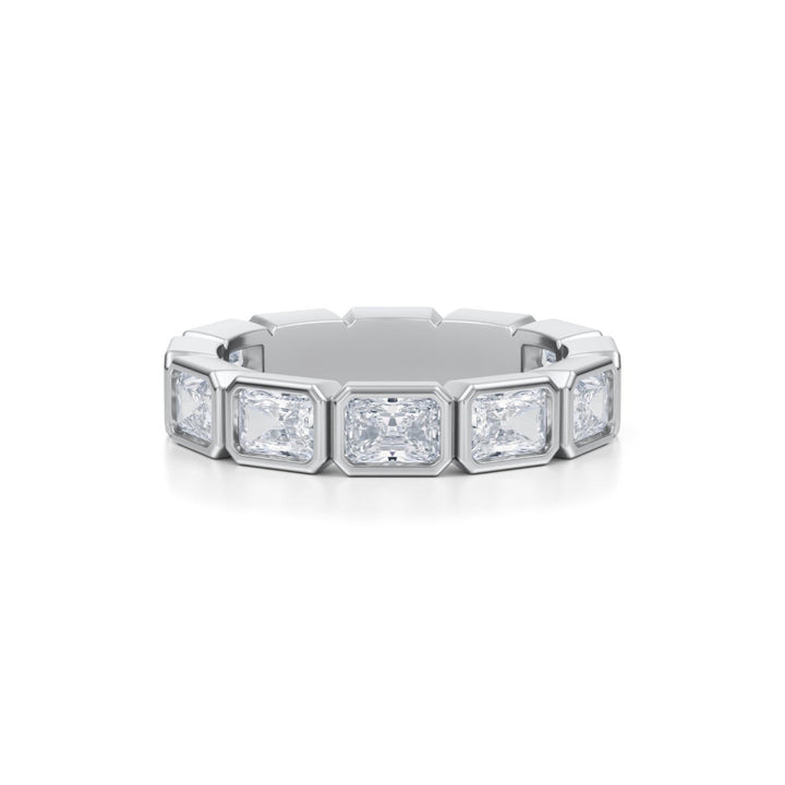 Radiant Bezel Eternity Band - Horizontal